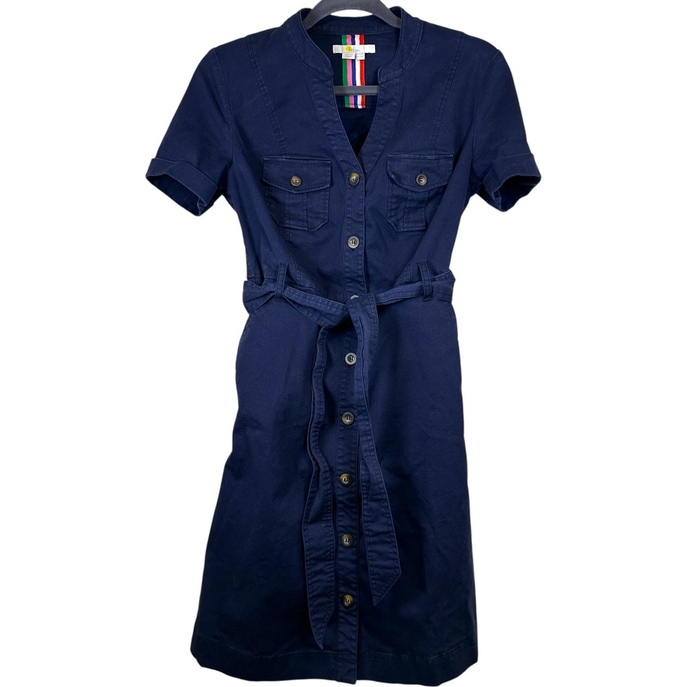 Boden Cecily Shirt Dress Navy Blue Cotton Size 2 US / 6 UK EUC
